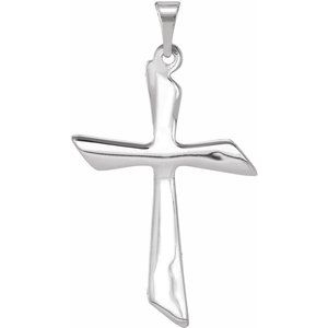 14K White Gold Cross Pendant