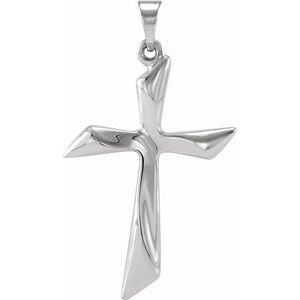 14K White Gold Cross Pendant