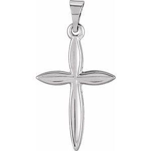 14K White Gold 18x13 mm Cross Pendant