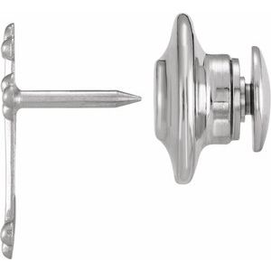 14K White Gold Cross Lapel Pin