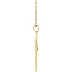 14K Yellow Gold Cross 18" Necklace