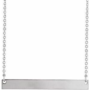 Sterling Silver Engravable Bar 18" Necklace
