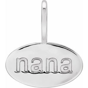 14K White Gold Nana Charm/Pendant