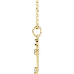14K Yellow Gold 1/6 CTW Natural Diamond Cross 16-18" Necklace
