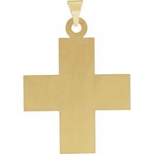 14K Yellow Gold 27.5x25 mm Greek Cross Pendant