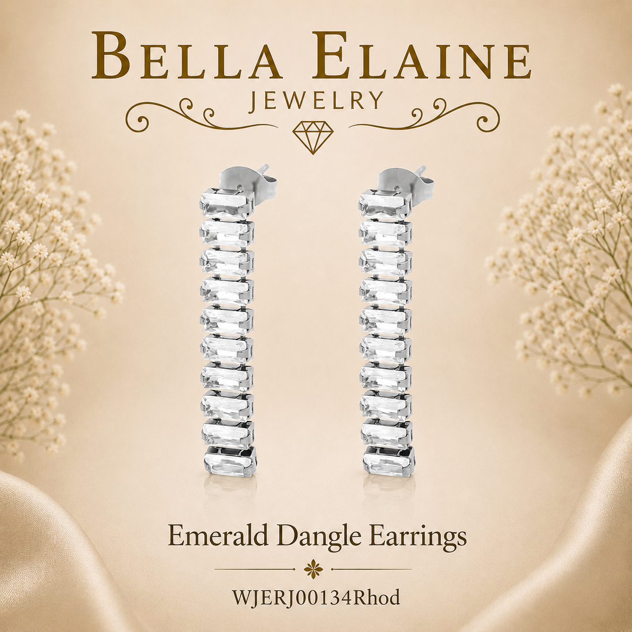 Emerald Cut Dangle Earrings