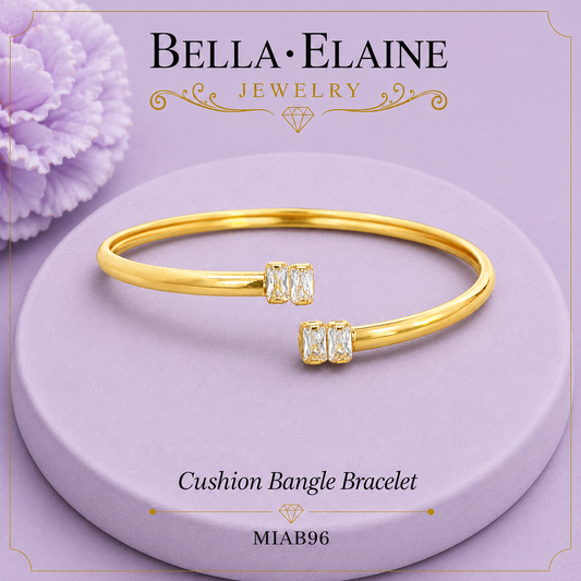 Cushion Bangle Bracelet in 18K Gold Filled – Bella Elaine Jewelry