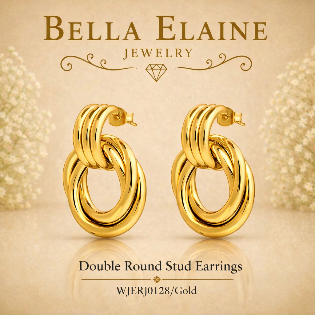 Double Round Stud Earrings