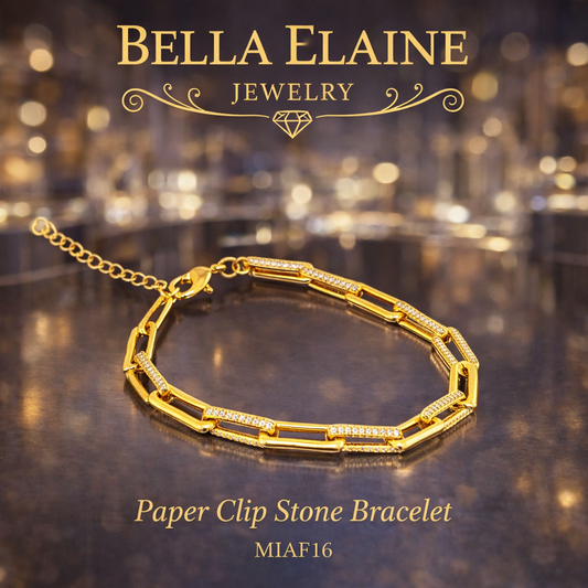 Paper Clip Stone Bracelet