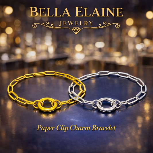 Paper Clip Charm Bracelet