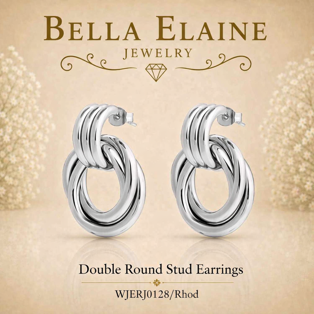 Double Round Stud Earrings