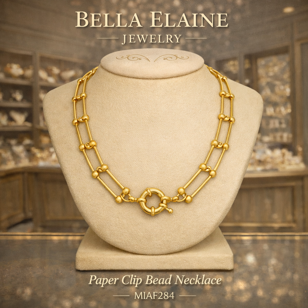 Paper Clip Bead Necklace