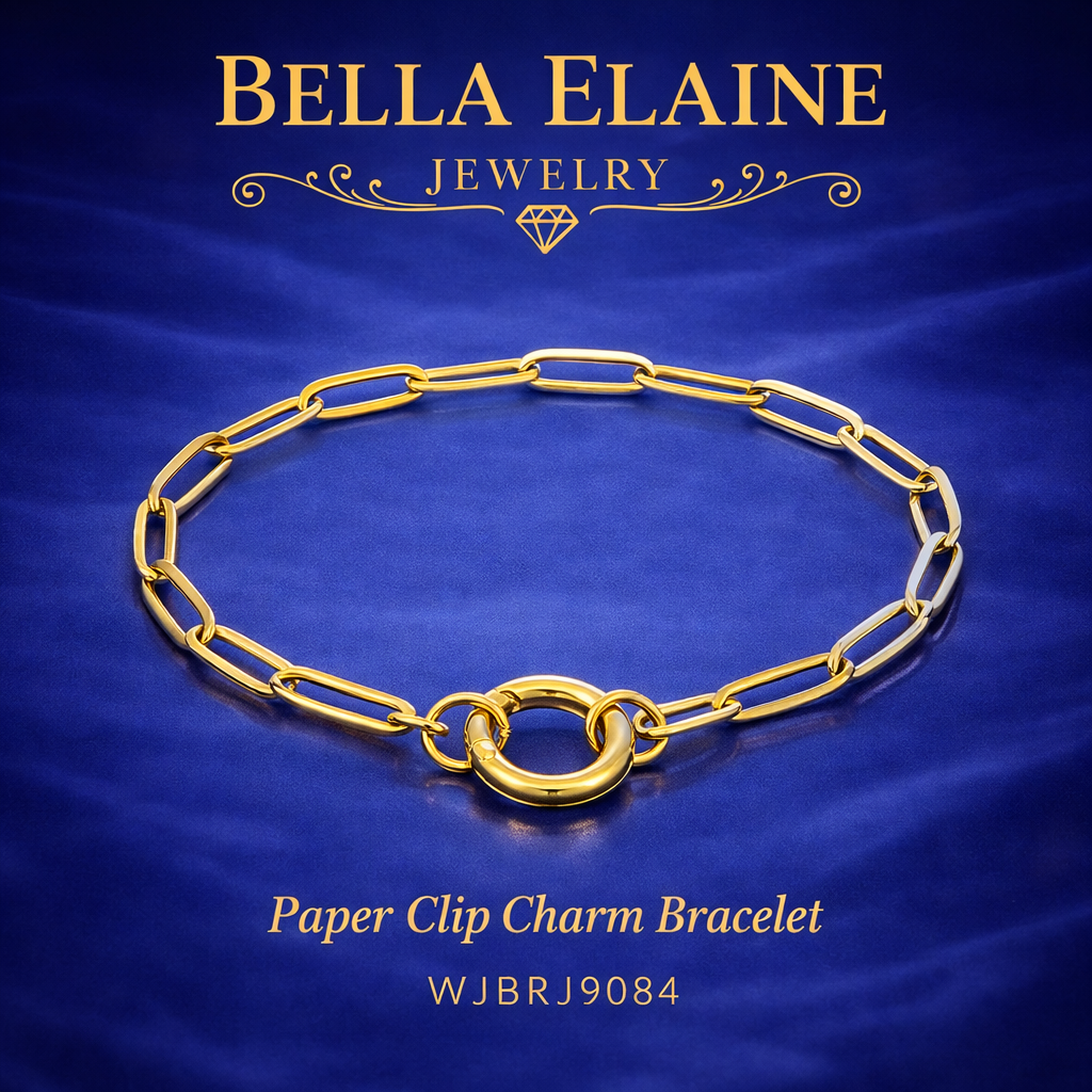 Paper Clip Charm Bracelet