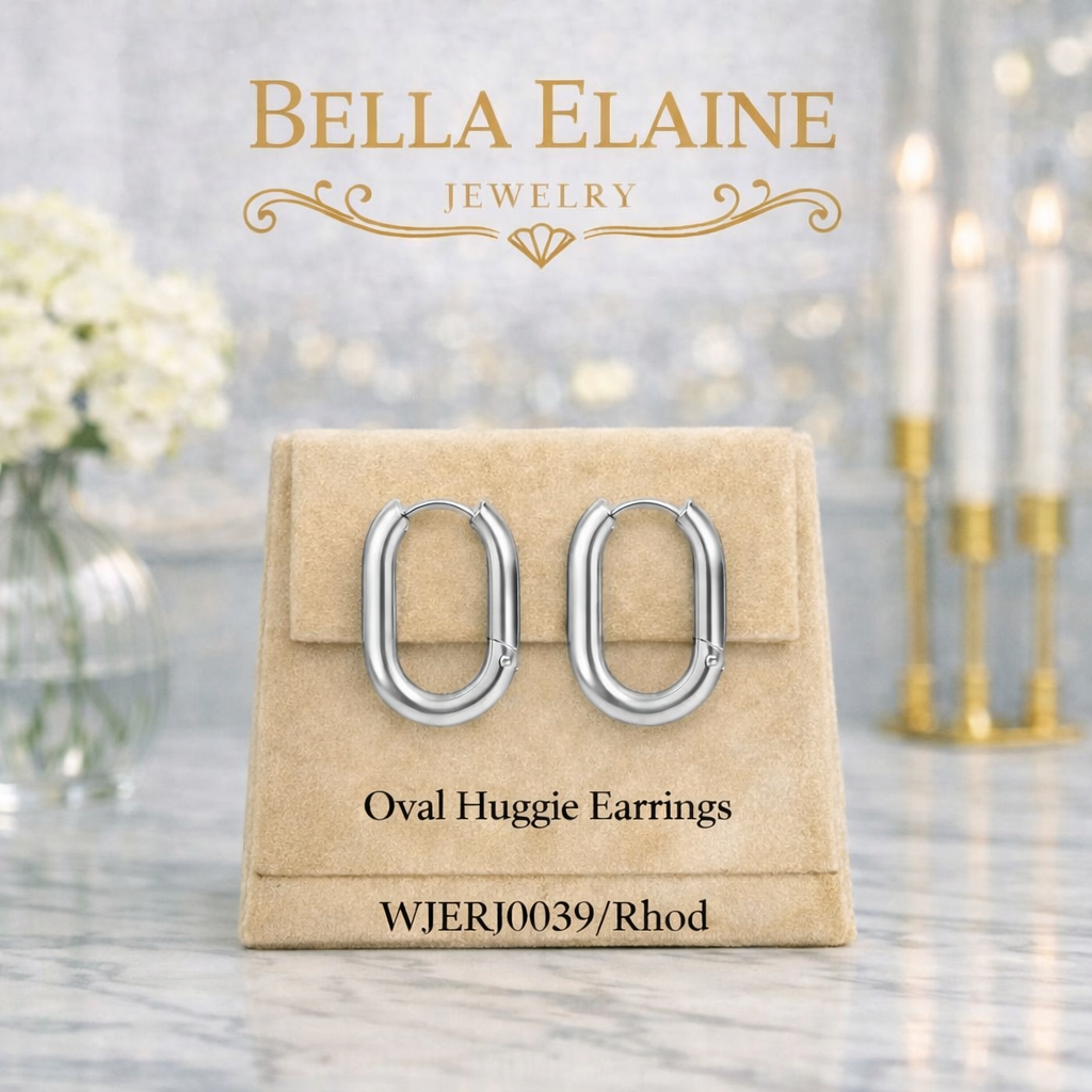 Oval Huggie Earrings