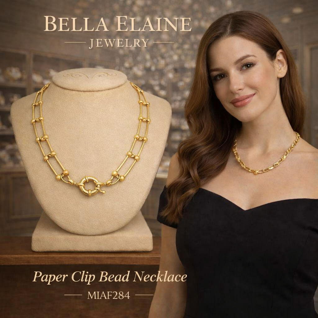 Paper Clip Bead Necklace