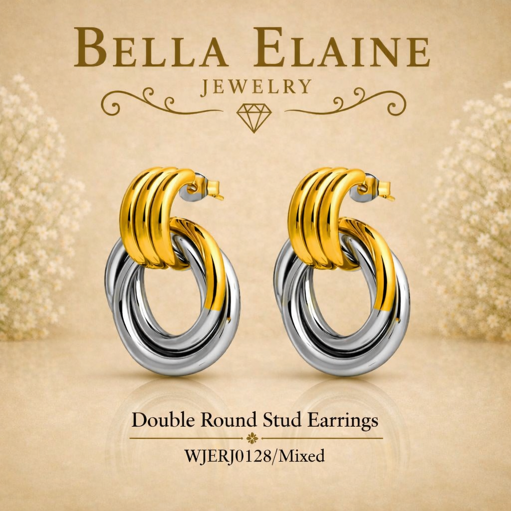 Double Round Stud Earrings