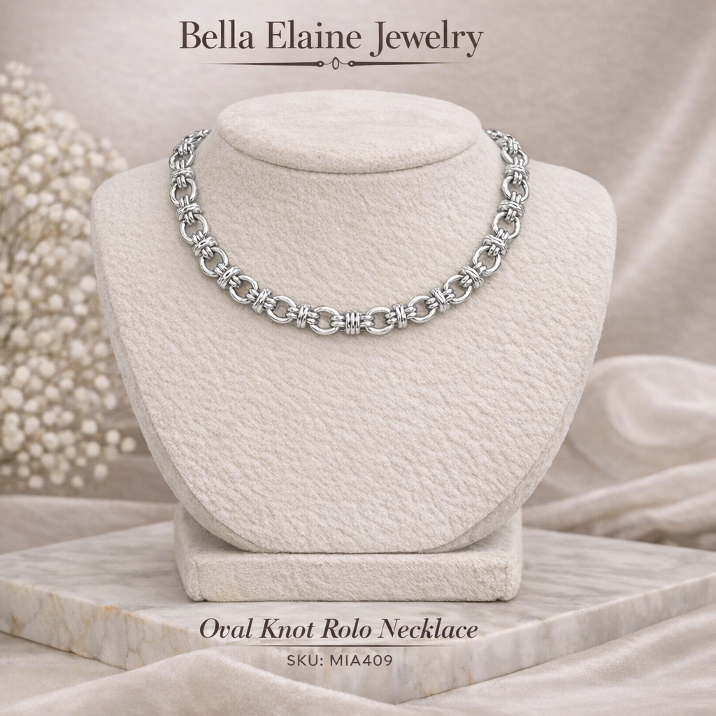 Oval Knot Rolo Necklace