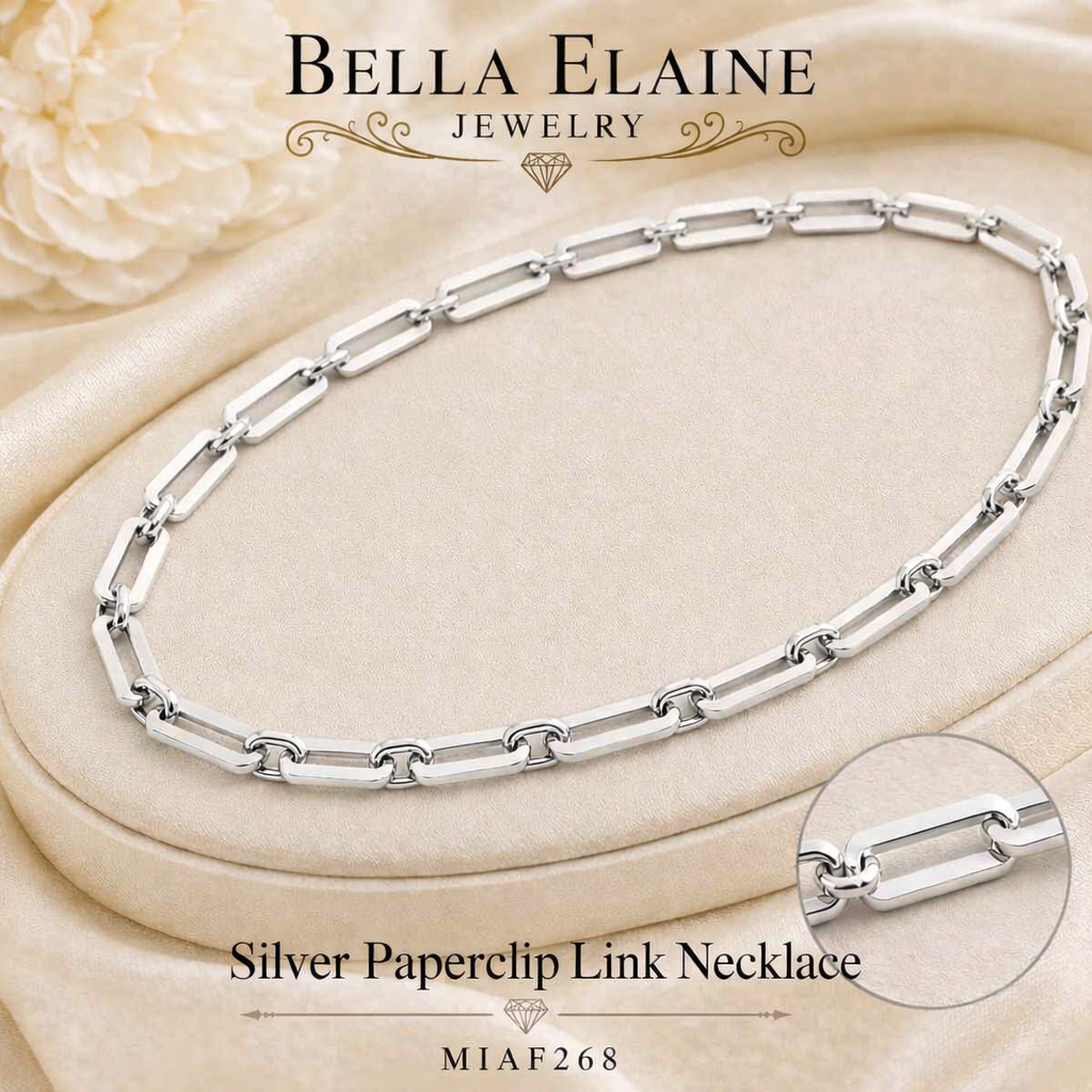 Paperclip Link Necklace in 18K Gold Filled, product view 2 – Bella Elaine Jewelry