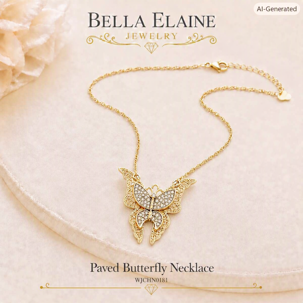 Paved Butterfly Pendant