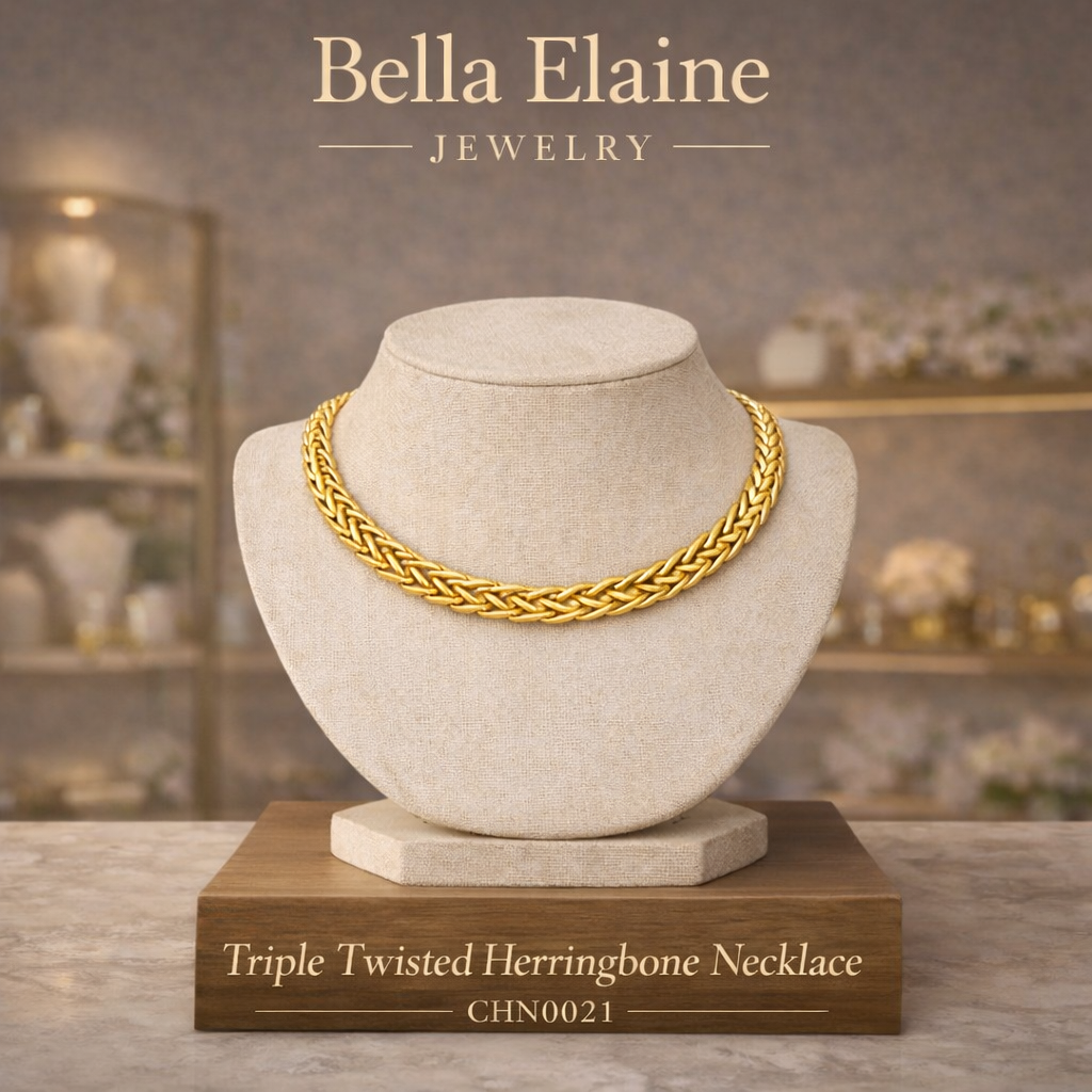 Triple Twisted Herringbone Necklace