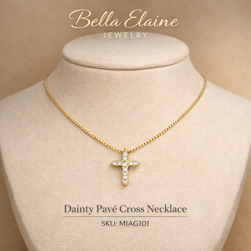Dainty Pave Cross Pendant