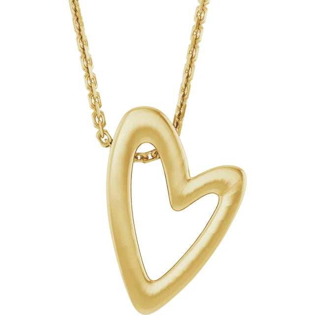 Elongated Heart 18" Necklace