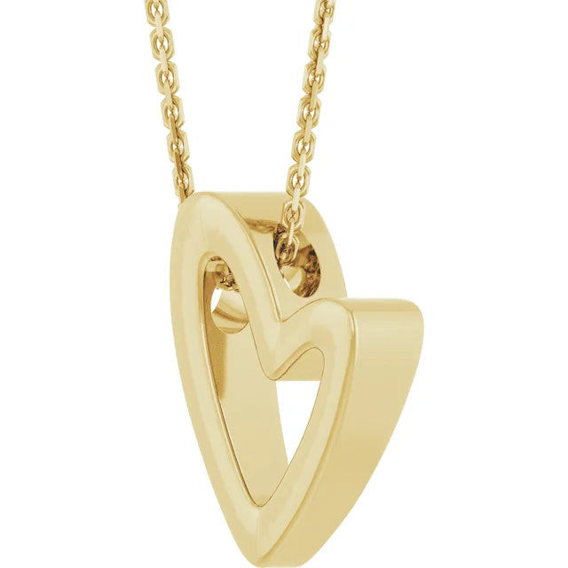 Elongated Heart 18" Necklace