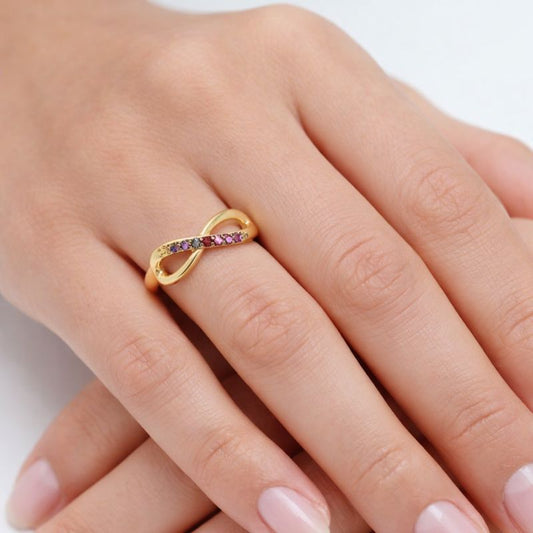 Multicolor CZ Infinity Ring