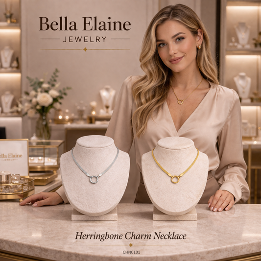 Herringbone Charm Necklace