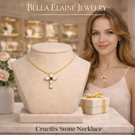 Crucifix Stone Necklace