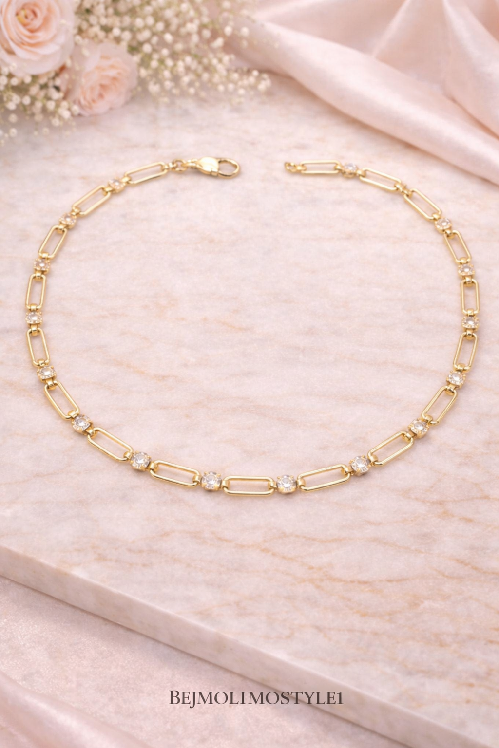 Paperclip Stone Necklace