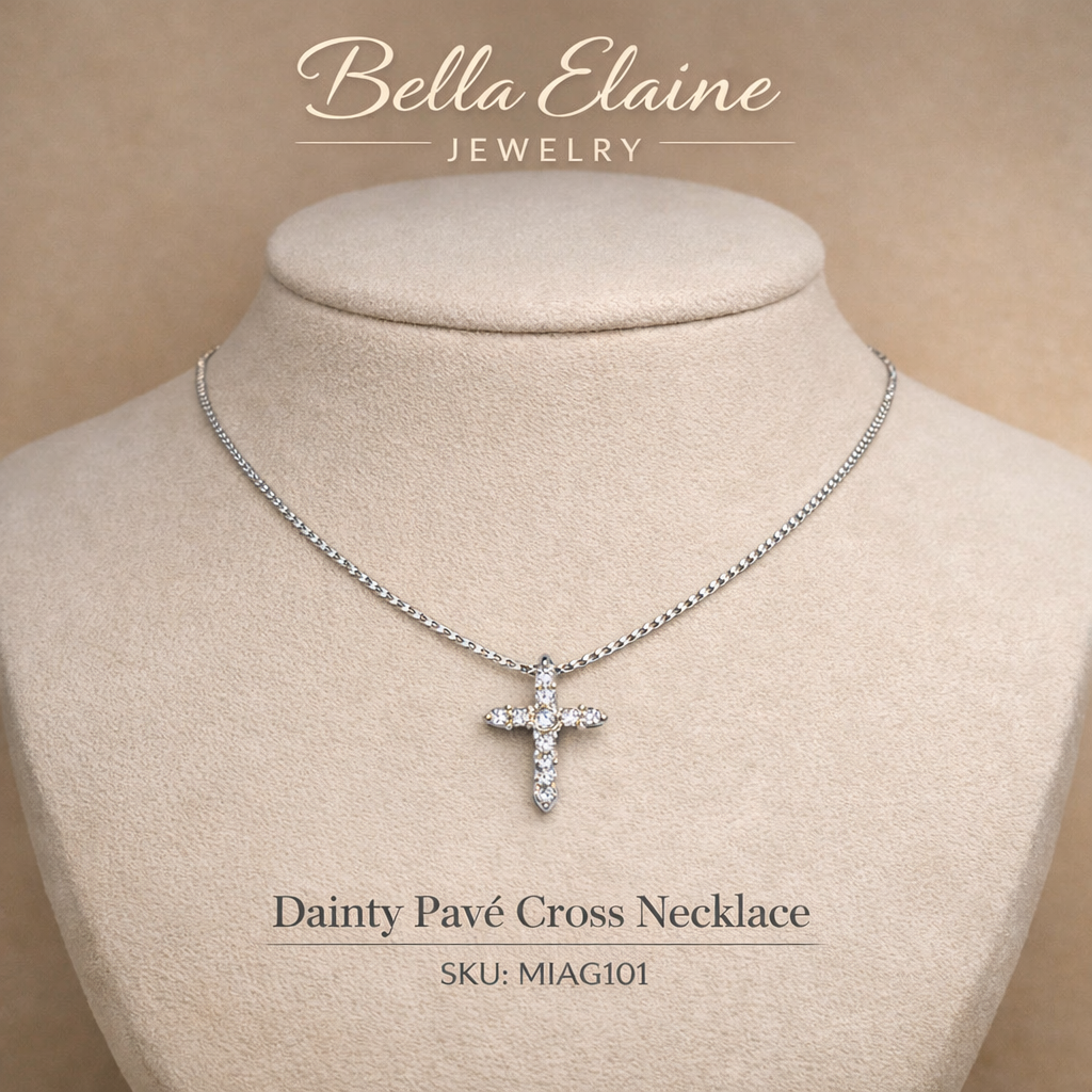 Dainty Pave Cross Pendant