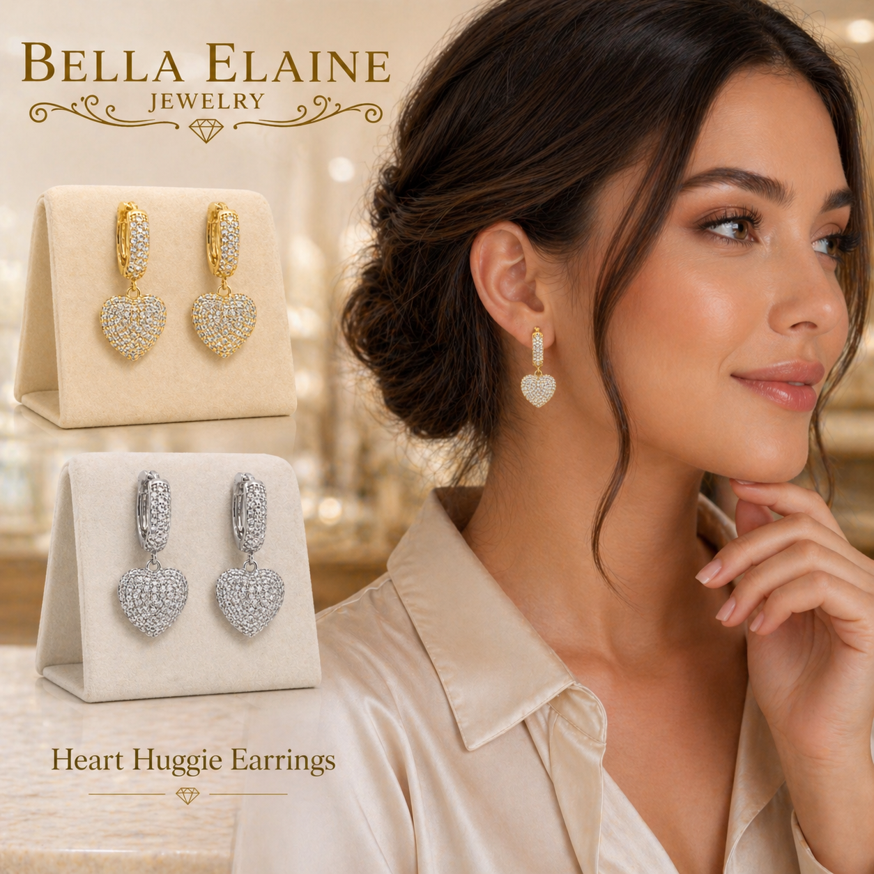 Heart Huggie Earrings