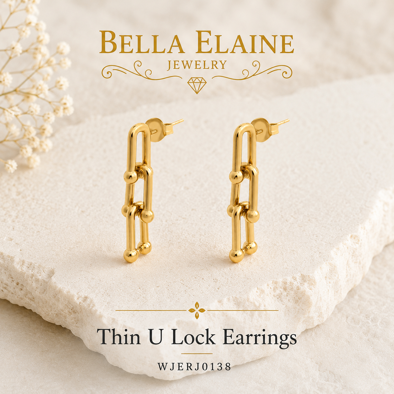 Thin U Lock Earrings
