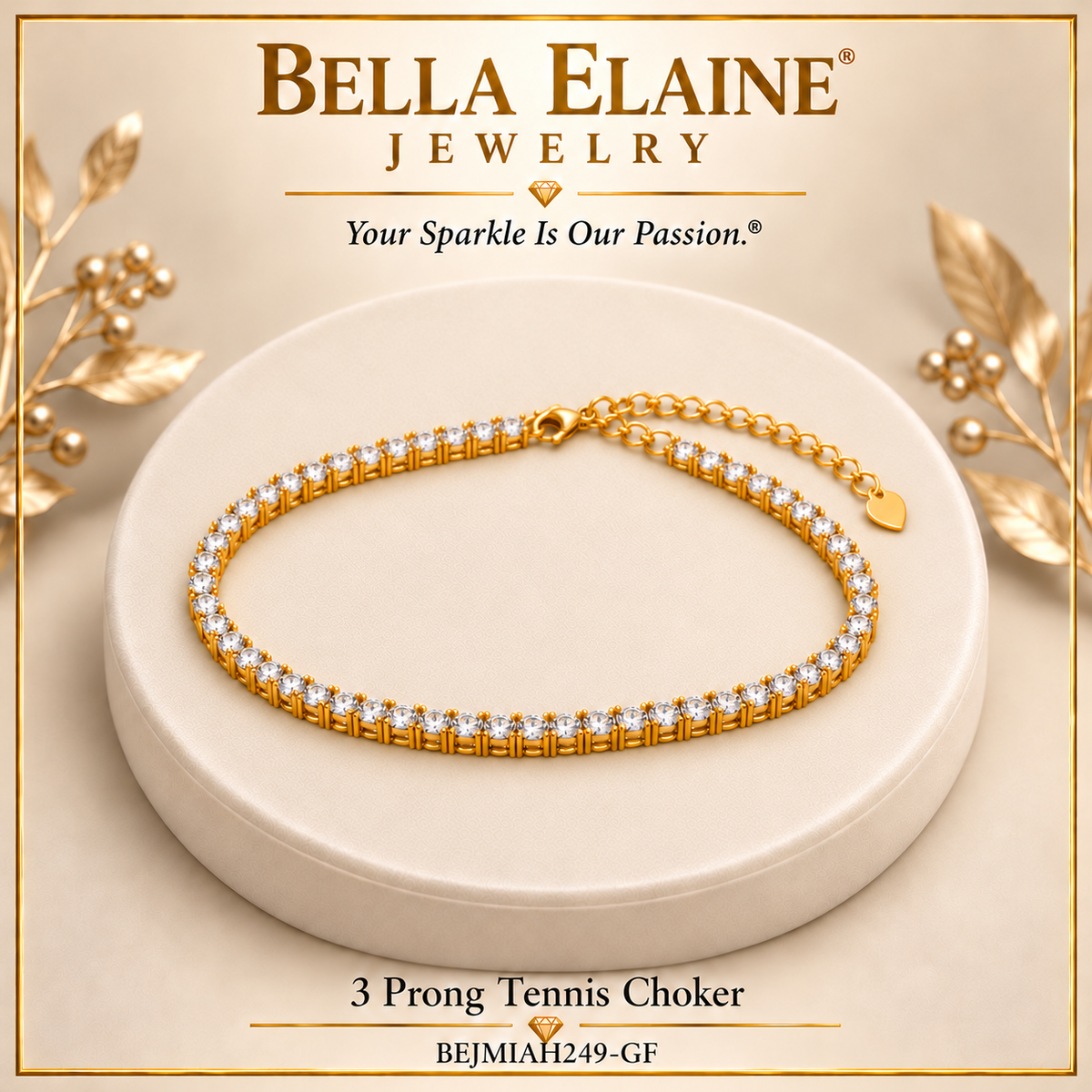 3 Prong Tennis Necklace