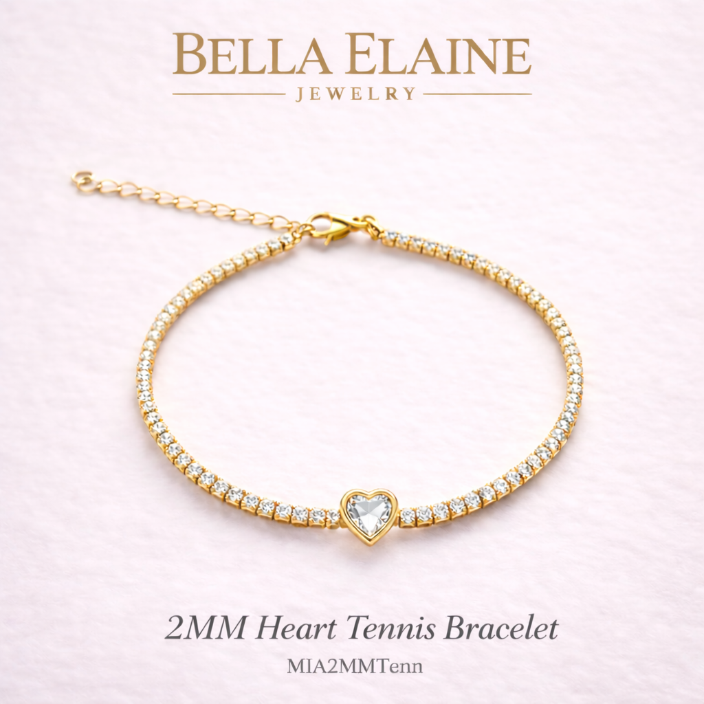2mm Heart Tennis Bracelet