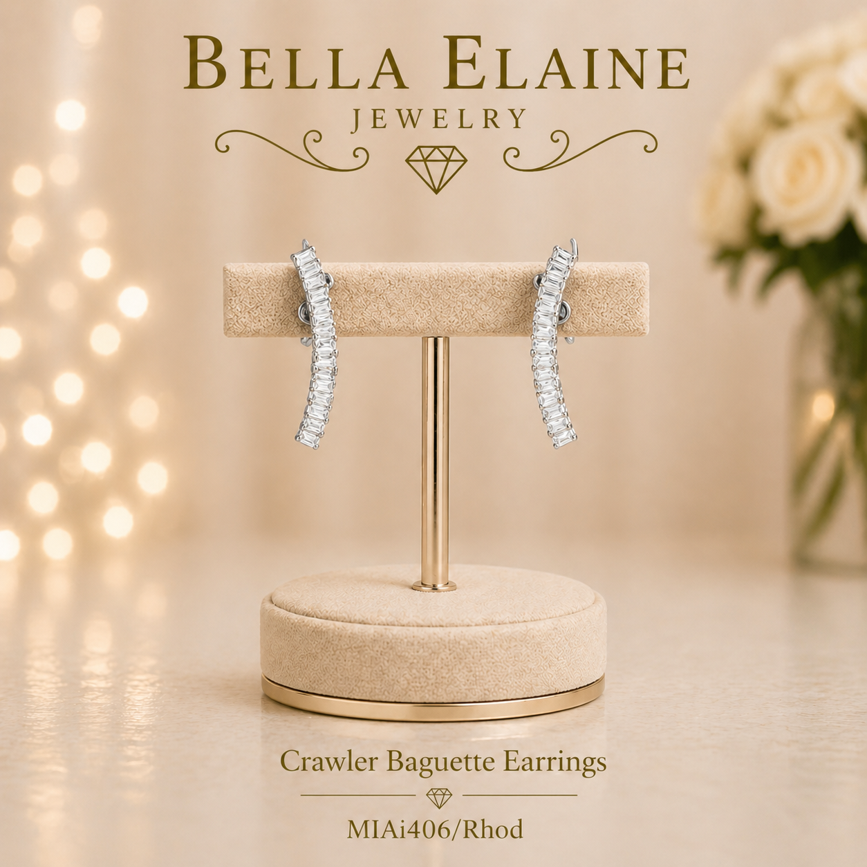 Crawler Baguette Earrings