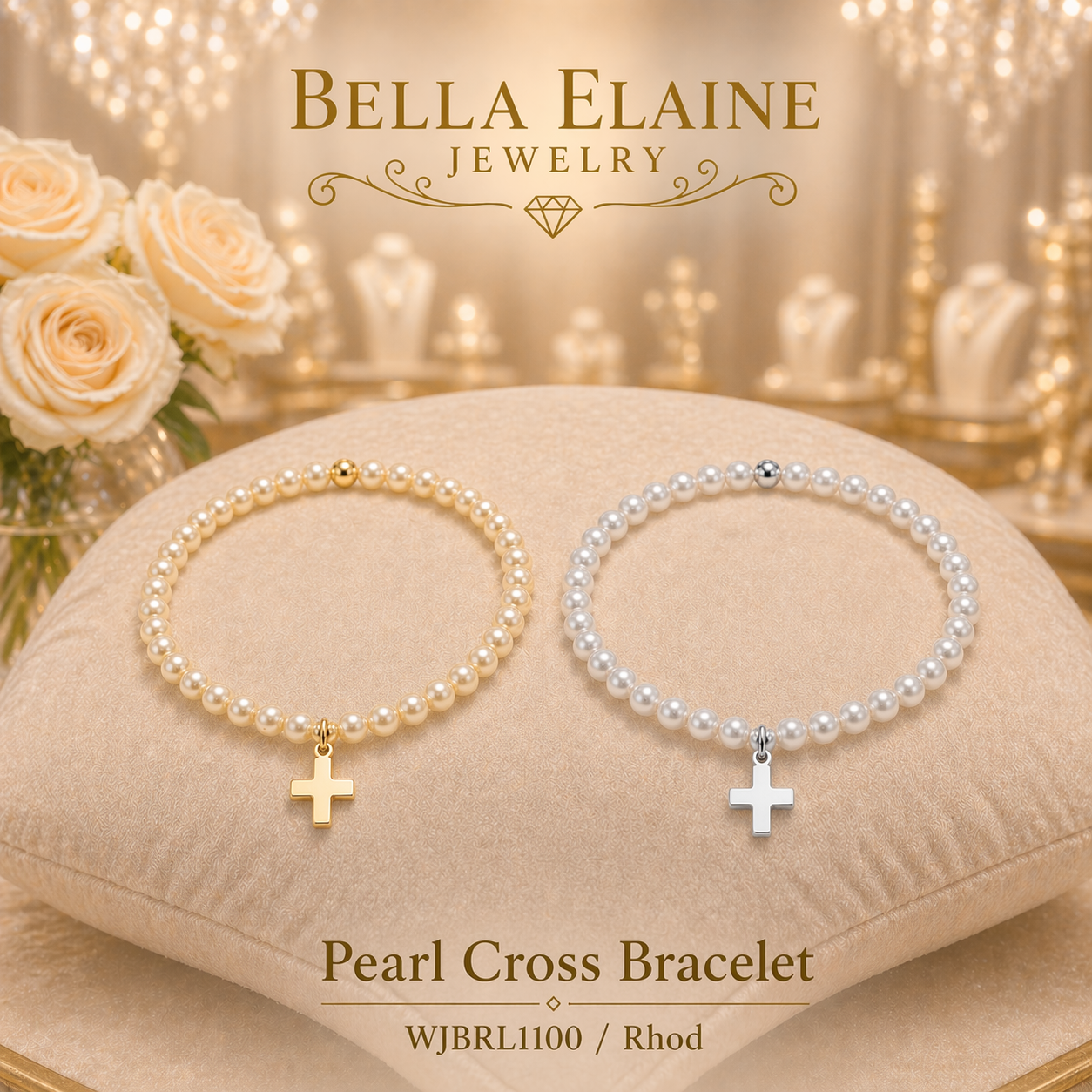Pearl Cross Bracelet