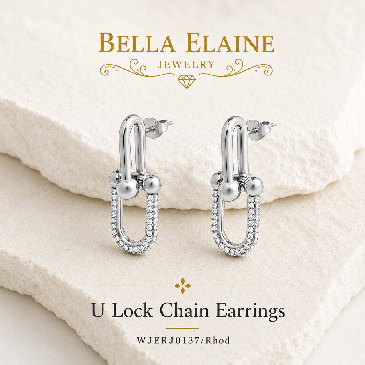 U Lock Chain Earrings