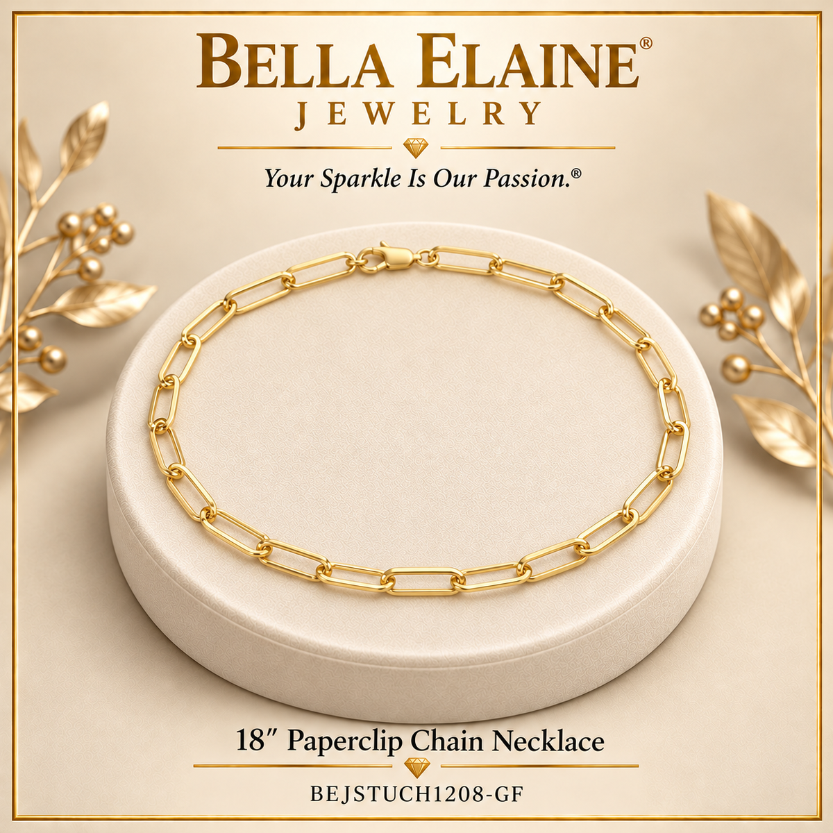 14K Yellow Gold-Filled 6.2 mm Paperclip-Style 20" Chain