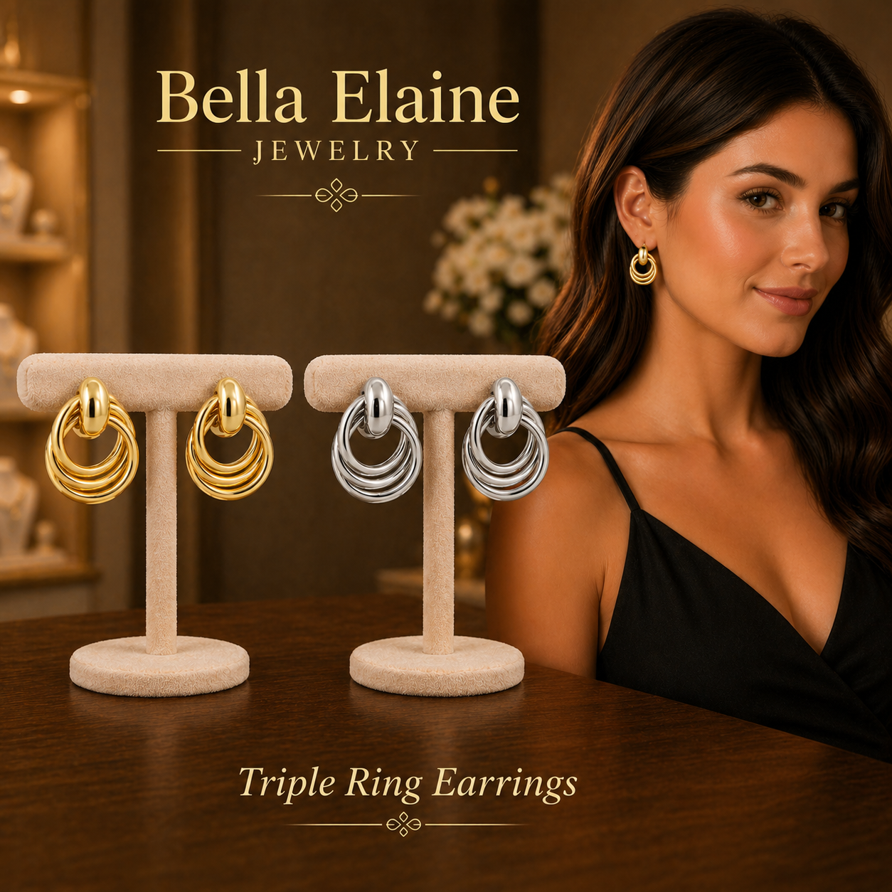 Triple Ring Earrings