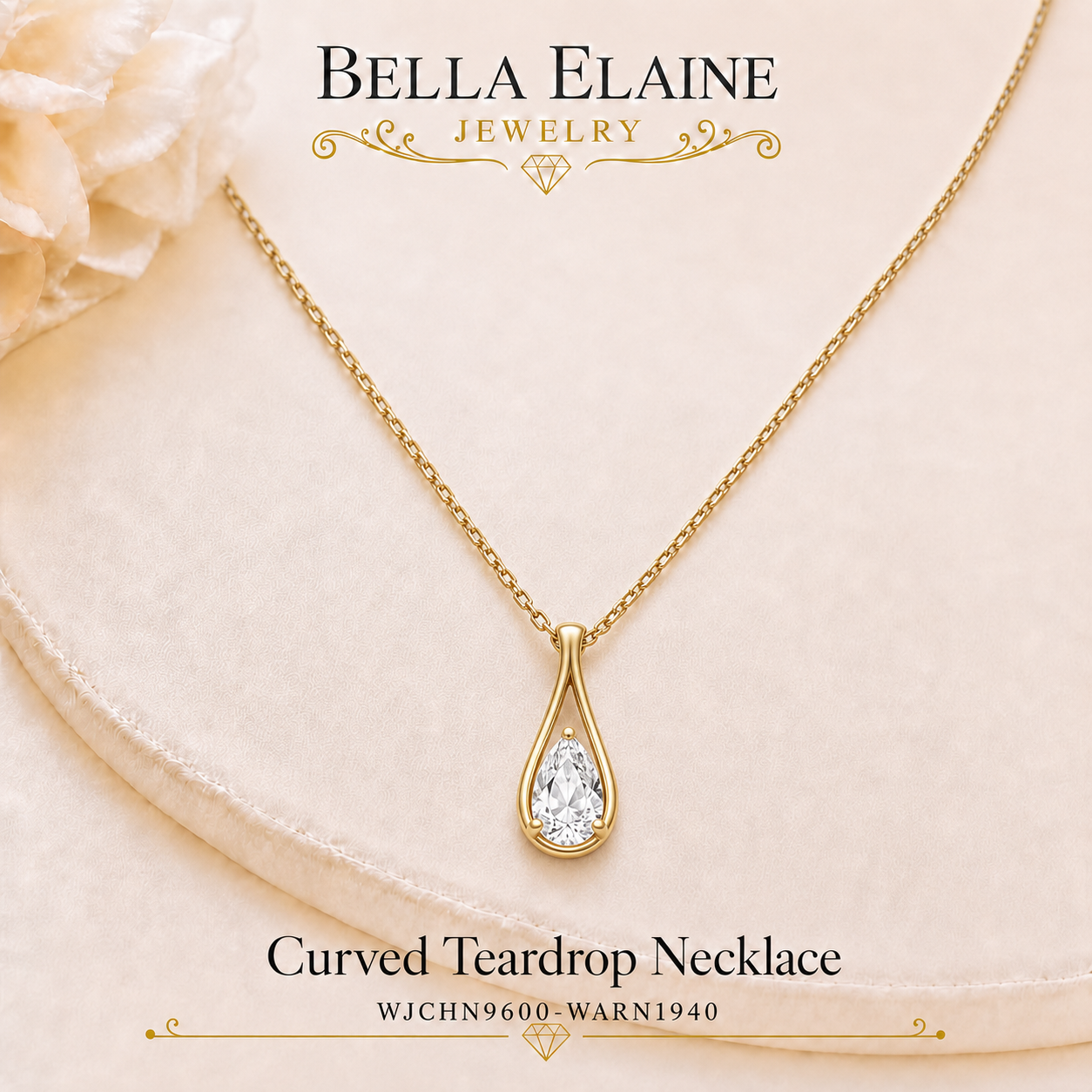 Curved Teardrop Necklace
