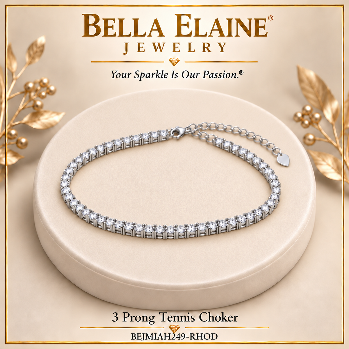 3 Prong Tennis Necklace