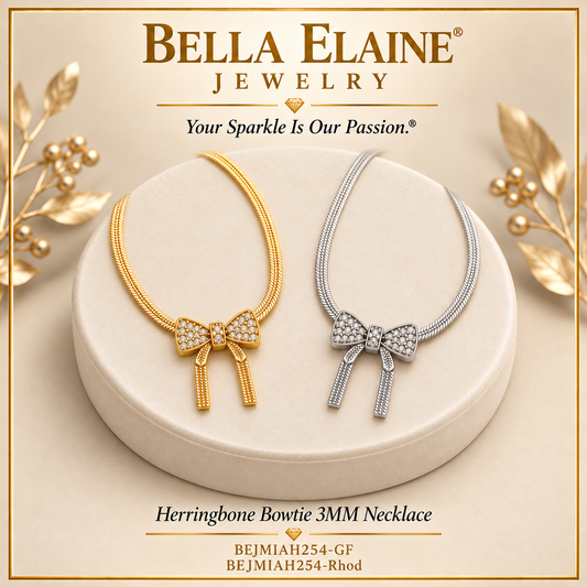 Herringbone Bowtie 3MM Necklace