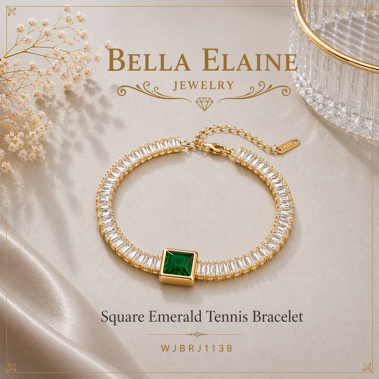 Square Emerald Tennis Bracelet