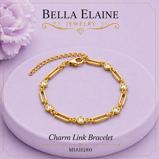 Charm Link Bracelet in 18K Gold Filled – Bella Elaine Jewelry