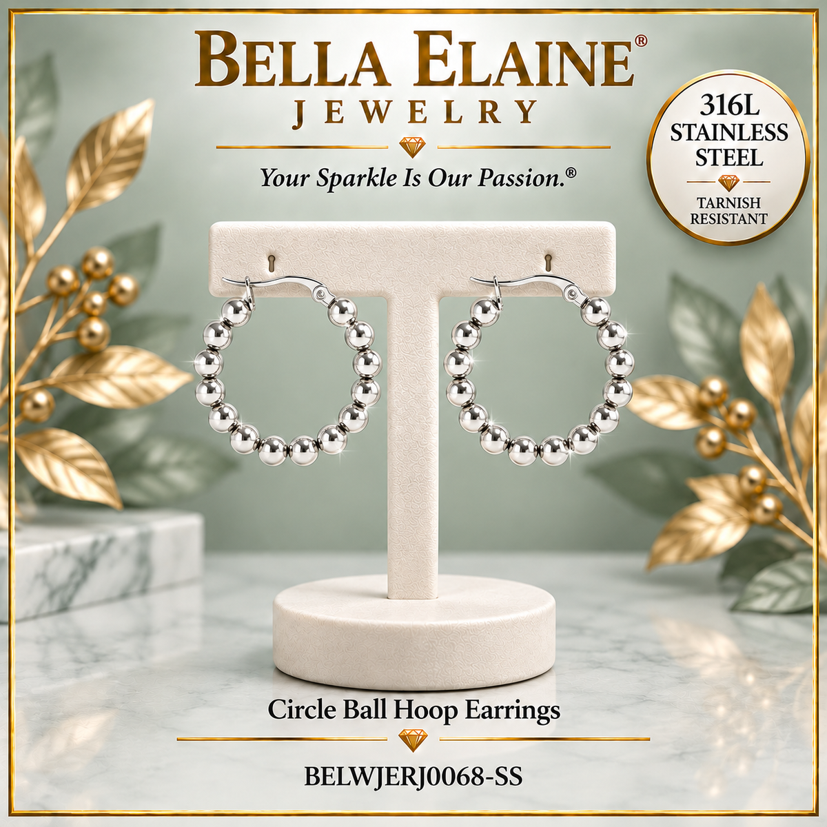 Circle Ball Hoop Earrings