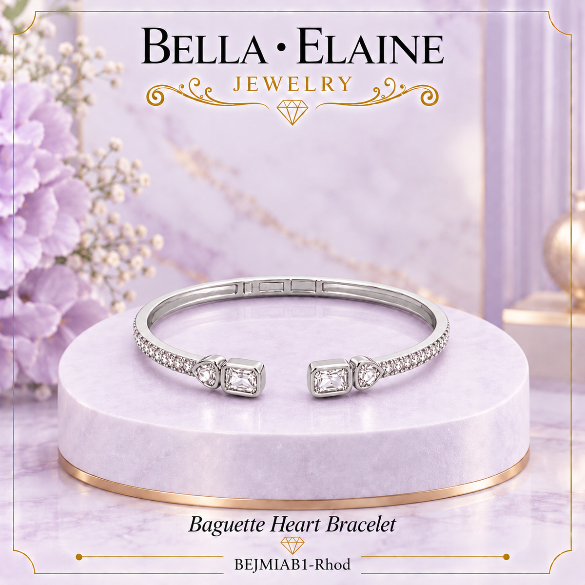 Baguette Heart Bracelet