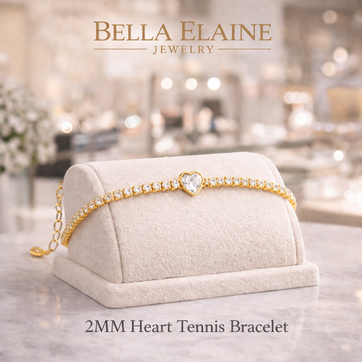 2mm Heart Tennis Bracelet
