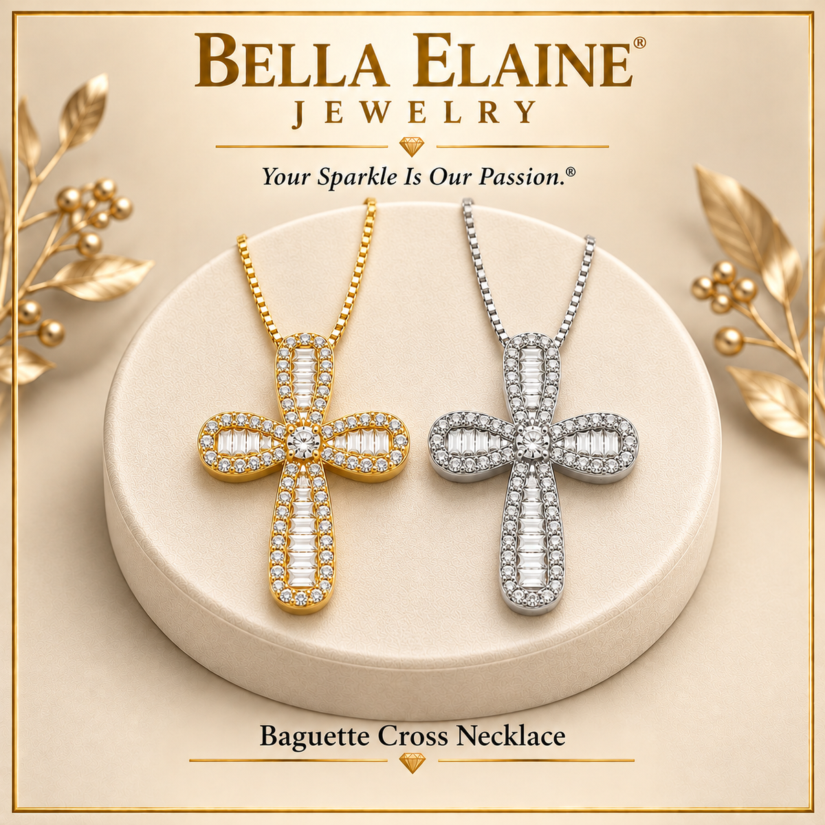 Baguette Cross Necklace